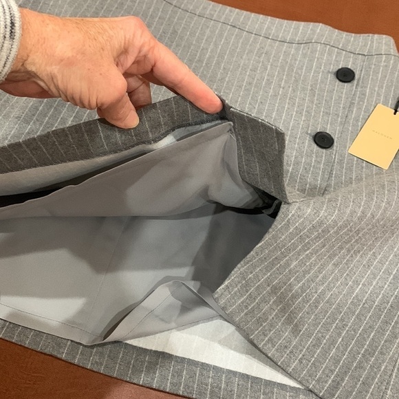NWT Halogen Button Detail Faux Wrap Gray Pinstripe Skirt Womens Sz 18 - Picture 10 of 12